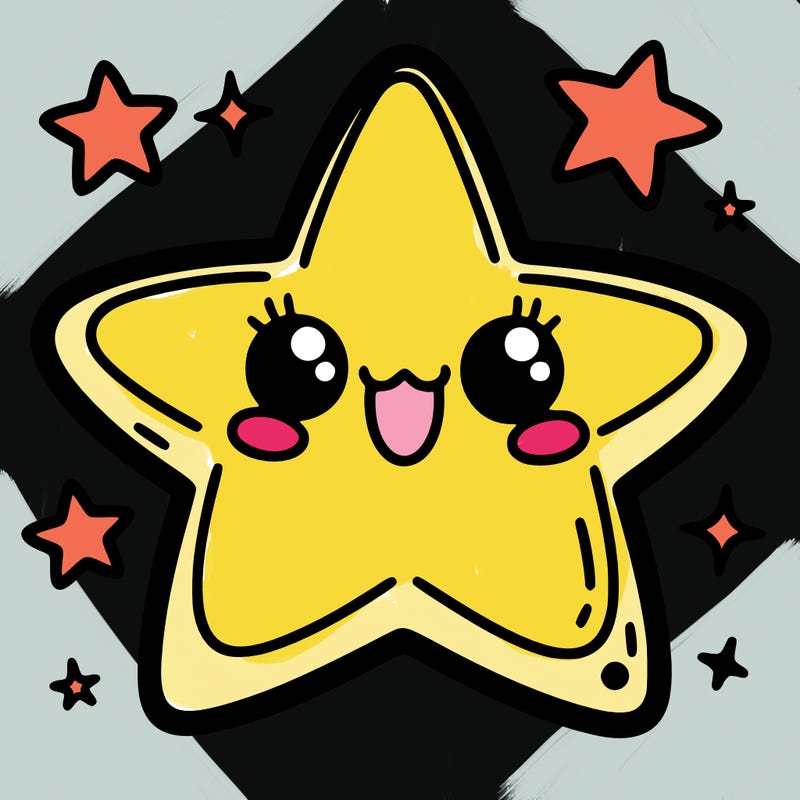 kawaii sea star: with multiple arms and a cheerful demeanor.