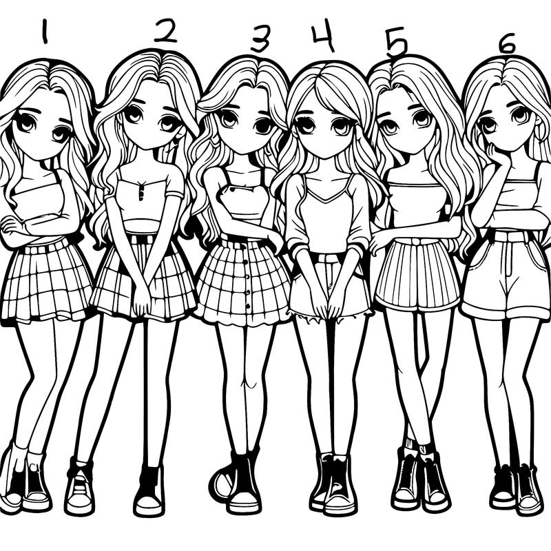 a group of girls realistic