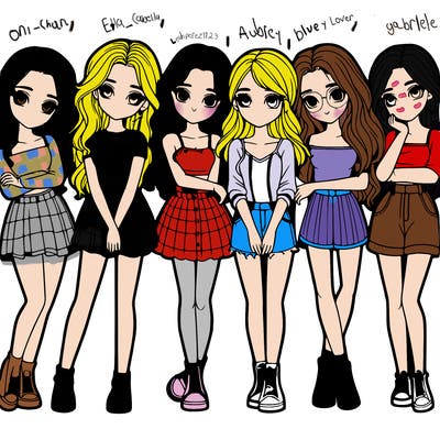 a group of girls realistic