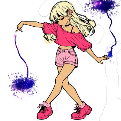 realistic girl danceing