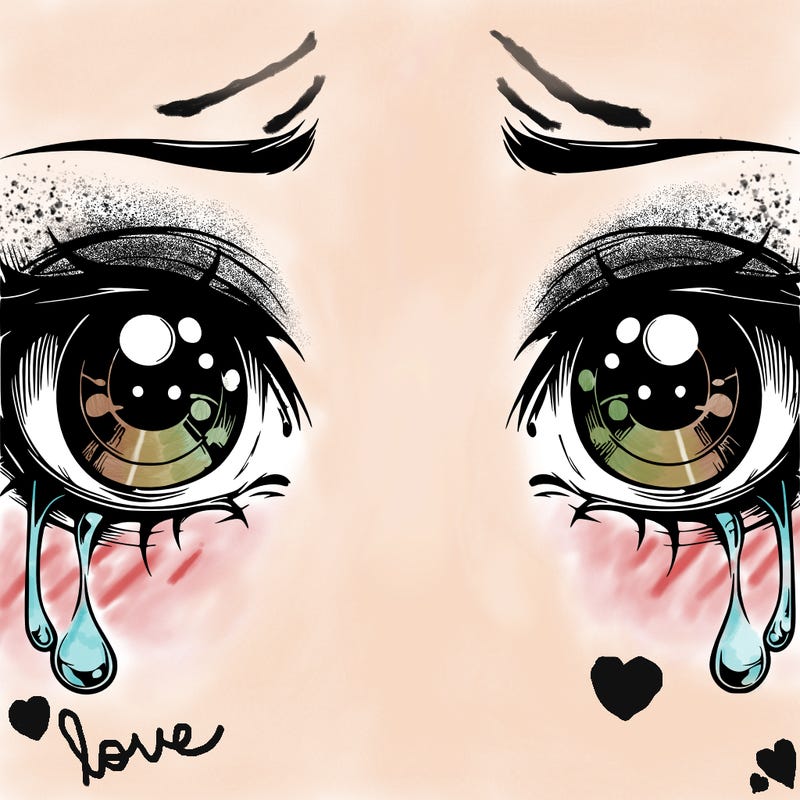realistic eyes with tears