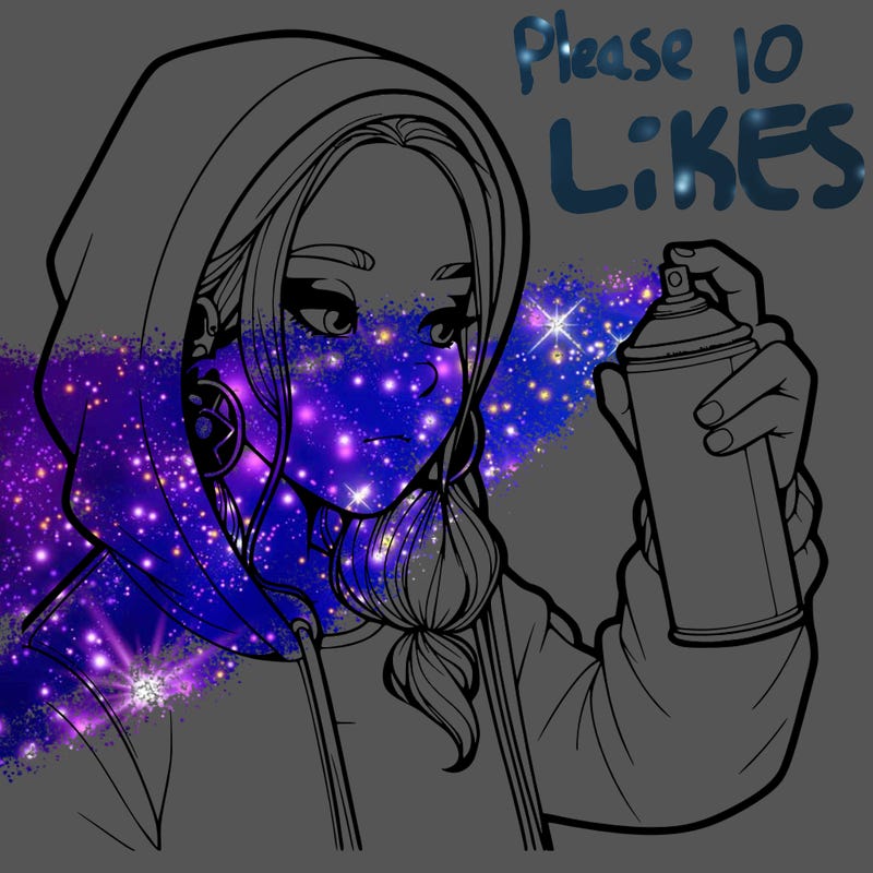 a realistic girl, spray painting