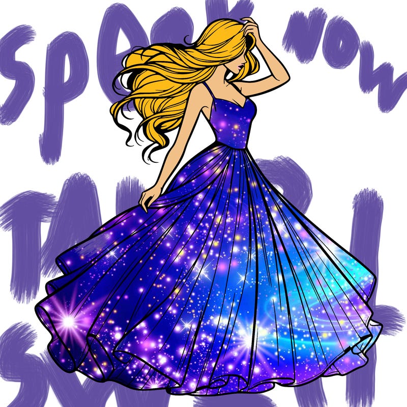 realistic woman with dress flowing in the wind