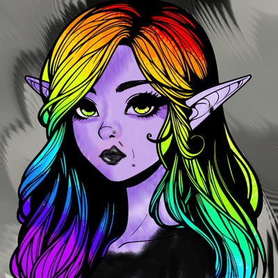 elf girl realistic dark fantasy