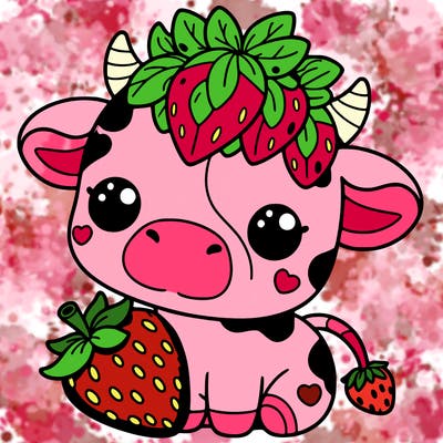 cute strawberry cow