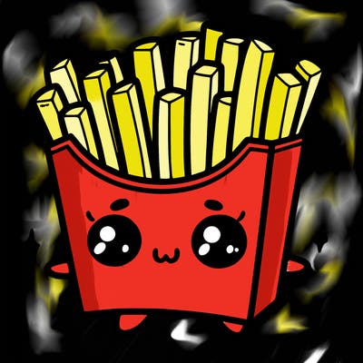 a cute. french fries