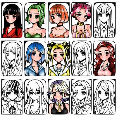 girls that look diffrent anime