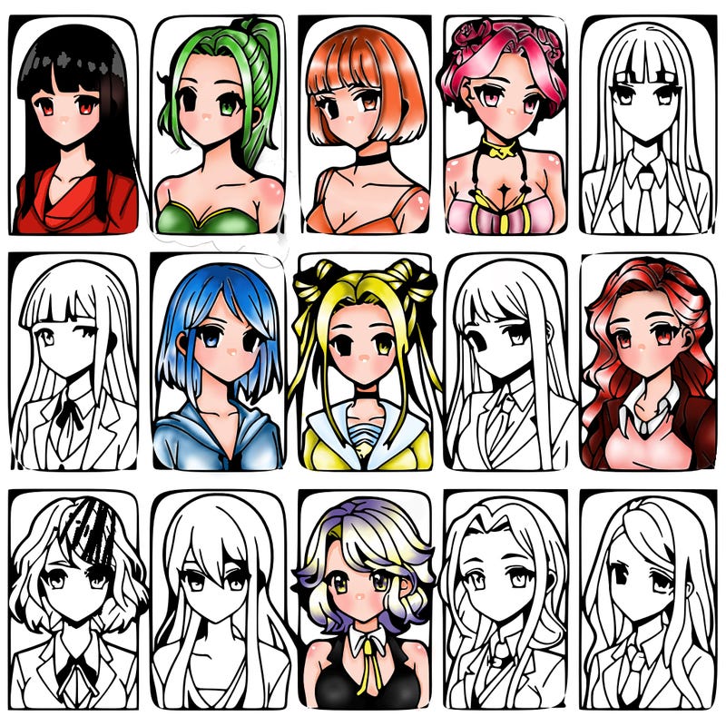 girls that look diffrent anime