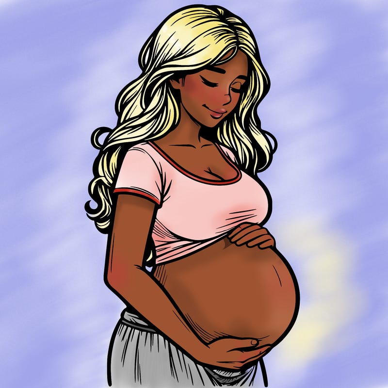 woman heavily pregnant realistic