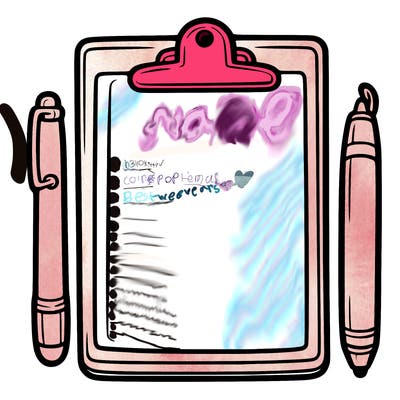 blank clip board with pen