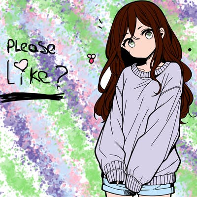 manga teen girl  in a sweater and baggy pants