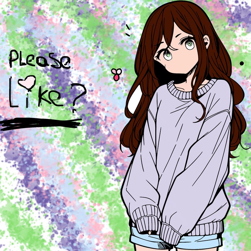 manga teen girl  in a sweater and baggy pants