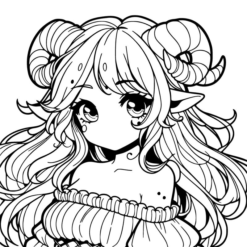 fantasy girl with horns