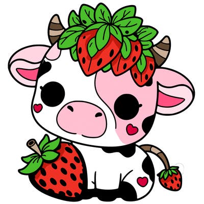 cute strawberry cow