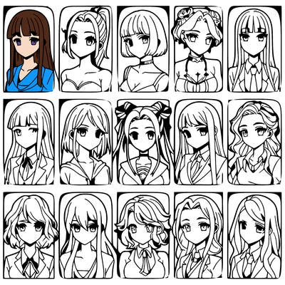 girls that look diffrent anime