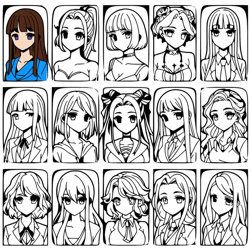 girls that look diffrent anime