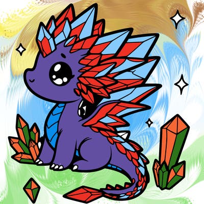 little cute crystal dragon