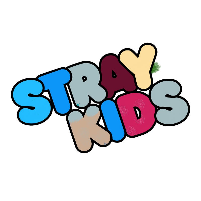 bubble letters saying stray kids