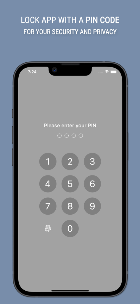 Sono: Debt tracker and manager - Sono debt manager app PIN code security screen with numeric keypad