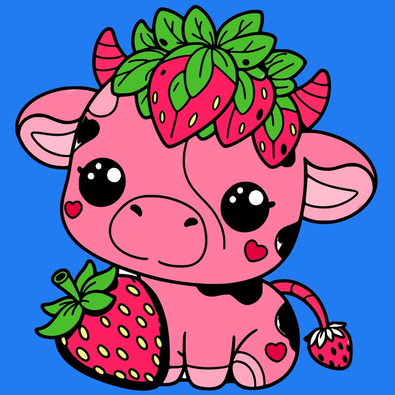 cute strawberry cow