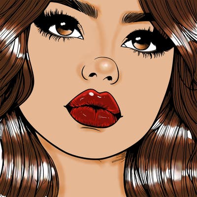 really realistic girl with lips