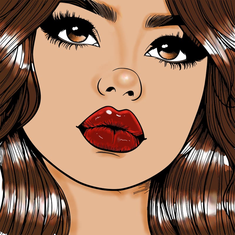 really realistic girl with lips