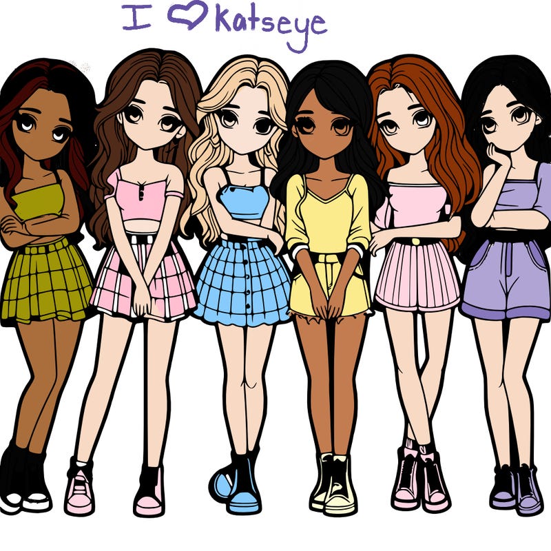 a group of girls realistic