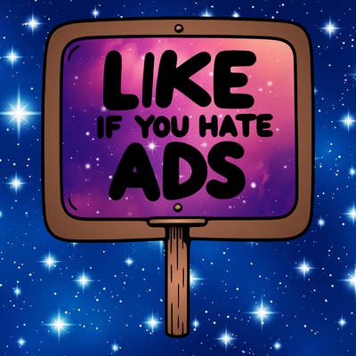 a sign that says like if you hate ads