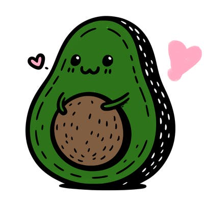 an avocado hugging an avocado