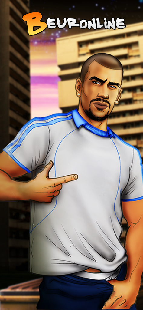 Beuronline - gay arab chat - Illustration of a man on the Beuronline gay Arab chat app
