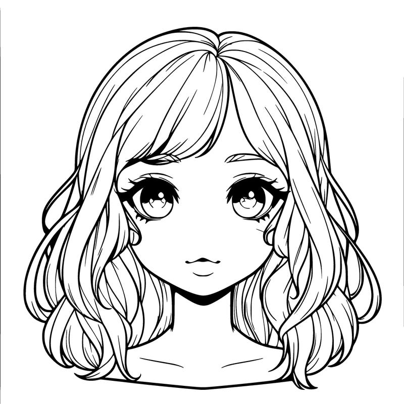 realistic girl with cute hair and lips