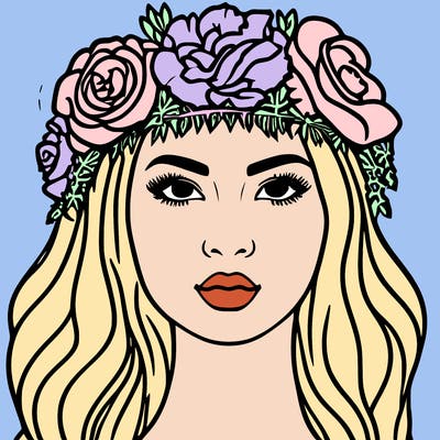 girl with flowers crown