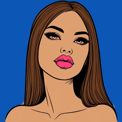 realistic woman with full lips