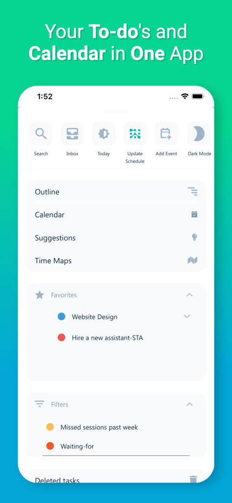 SkedPal - SkedPal Mobile App-Dashboard mit To-Do-Listen und Kalenderintegration