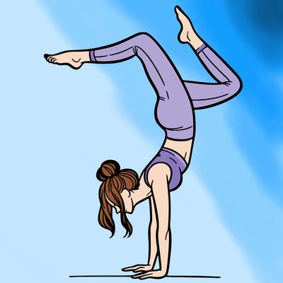 a woman doing a handstand