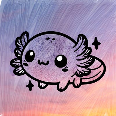 cute easy baby axolotl