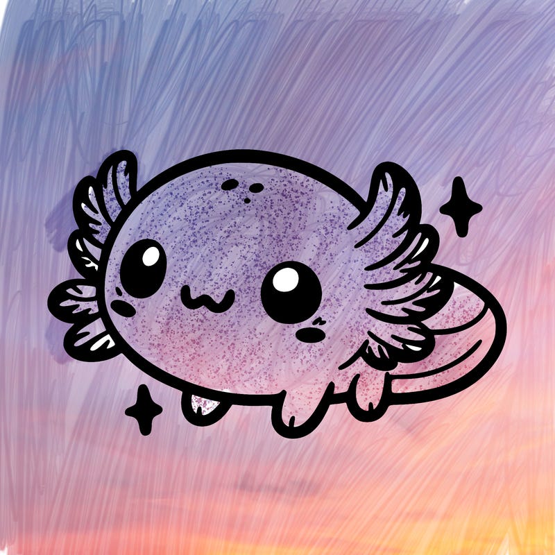 cute easy baby axolotl