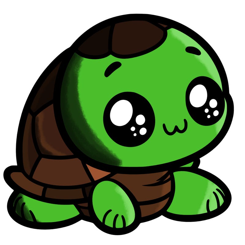 cute little animated turtle