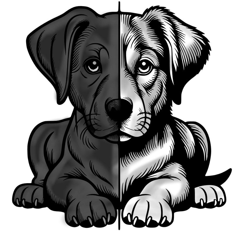 realistic dog split picture