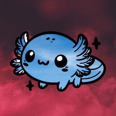 cute easy baby axolotl