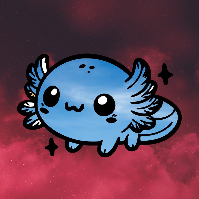 cute easy baby axolotl