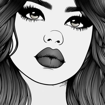 really realistic girl with lips