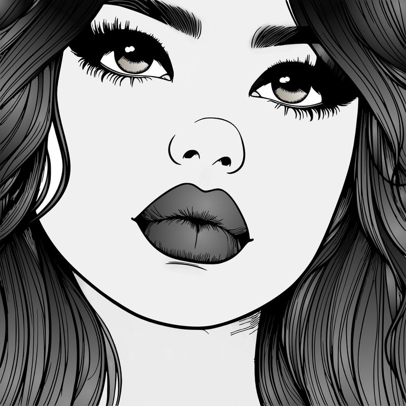 really realistic girl with lips