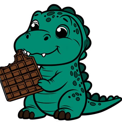 dinosaur with chocolate