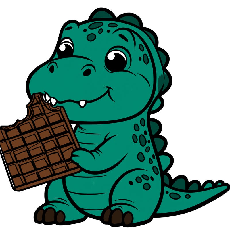 dinosaur with chocolate
