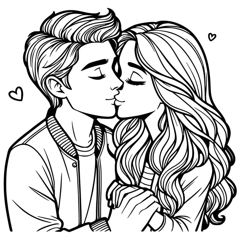 boyfriend and girlfriend kissing