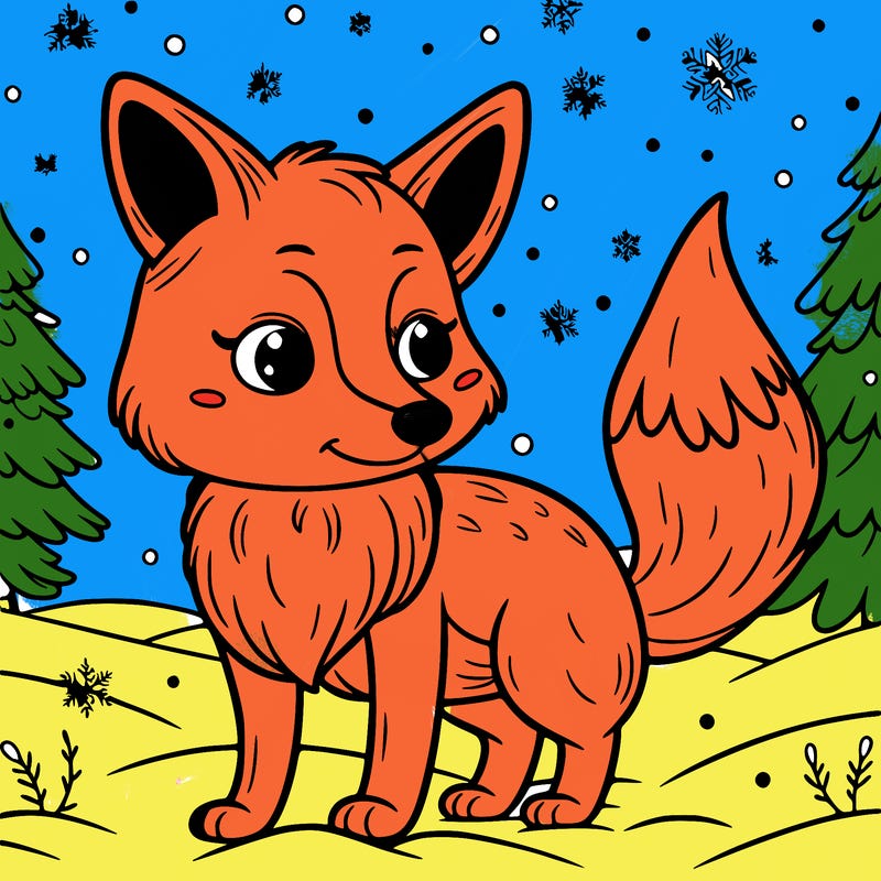 a fox in the snow