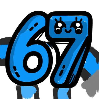 the numbers 67