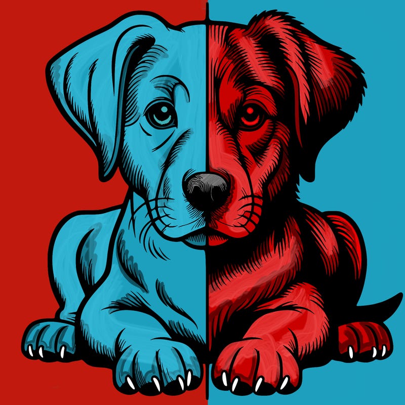 realistic dog split picture