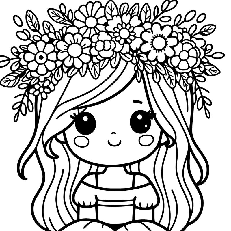 girl with flowers crown